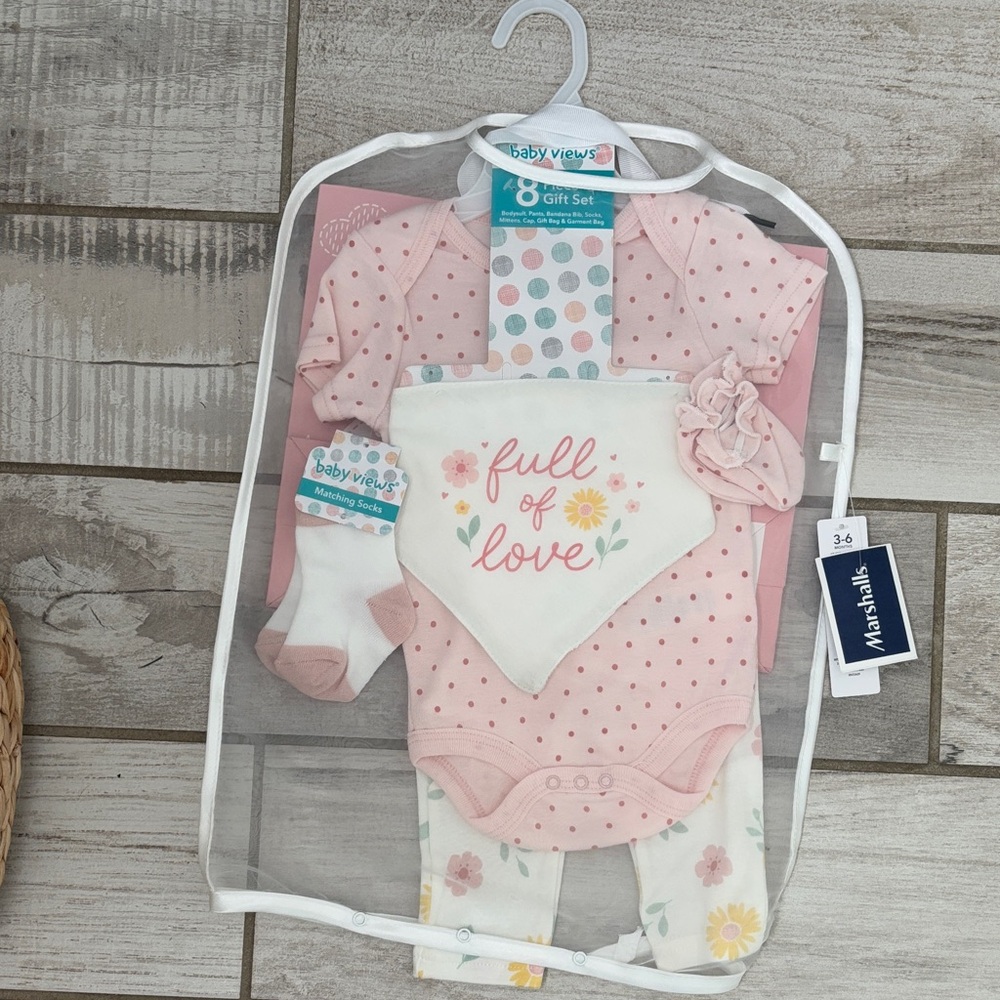 Baby Girl Clothing Set with Floral and Polka Dot Design